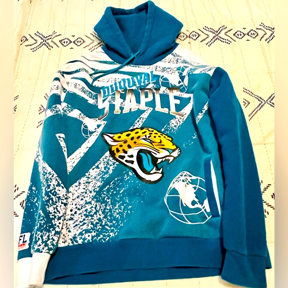 NWOT NFL/Staple Jacksonville Jaguars All Over Print Hoodie Mens Large.